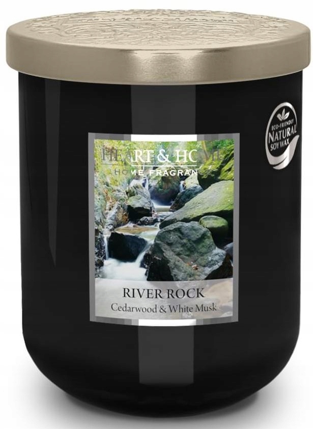 Velká Svíčka Heart & Home River Rock Cedarwood & White Musk Sójová Svíčka