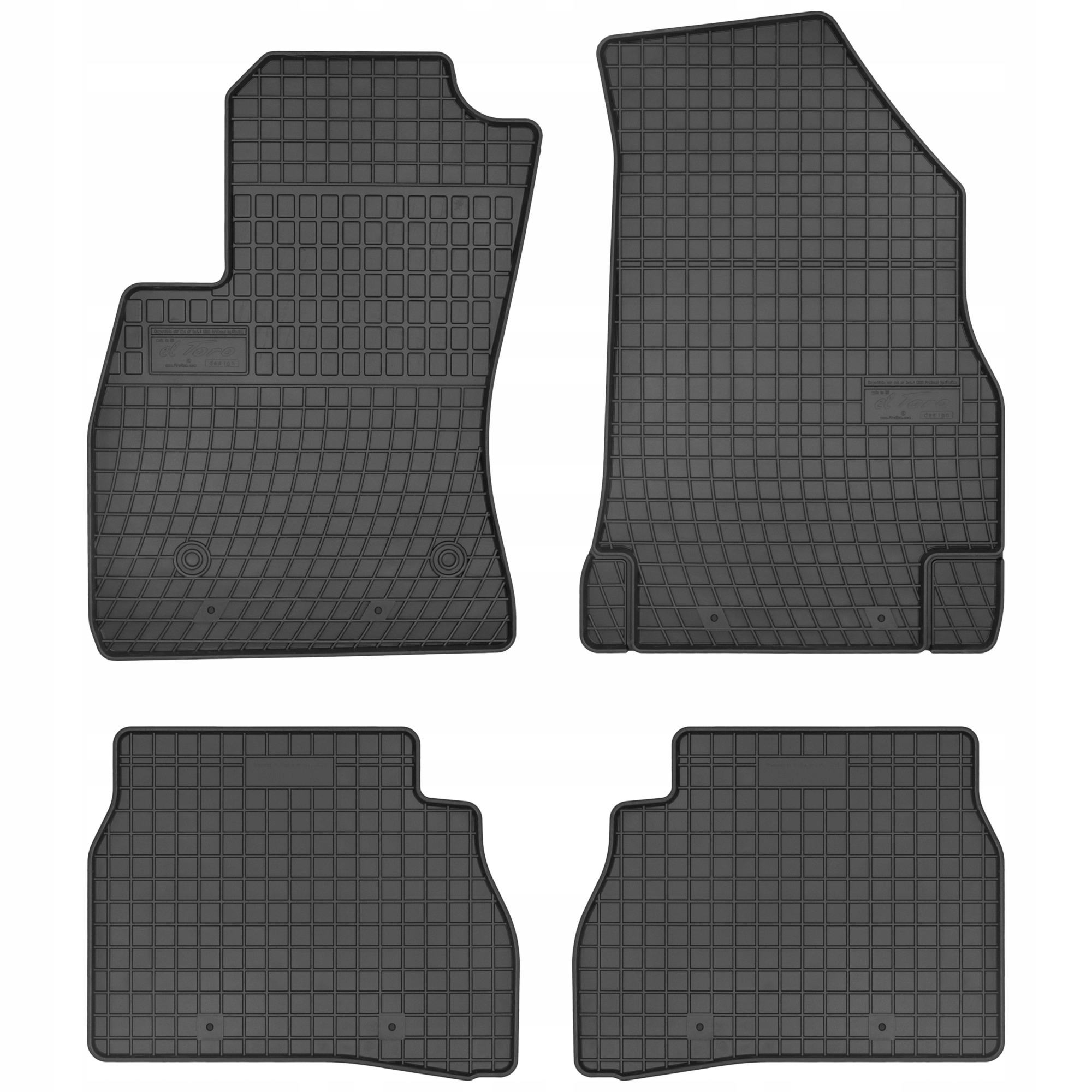 Černé gumové koberce Fiat Doblo II od roku 2008 Opel Combo D od roku 2011, verze