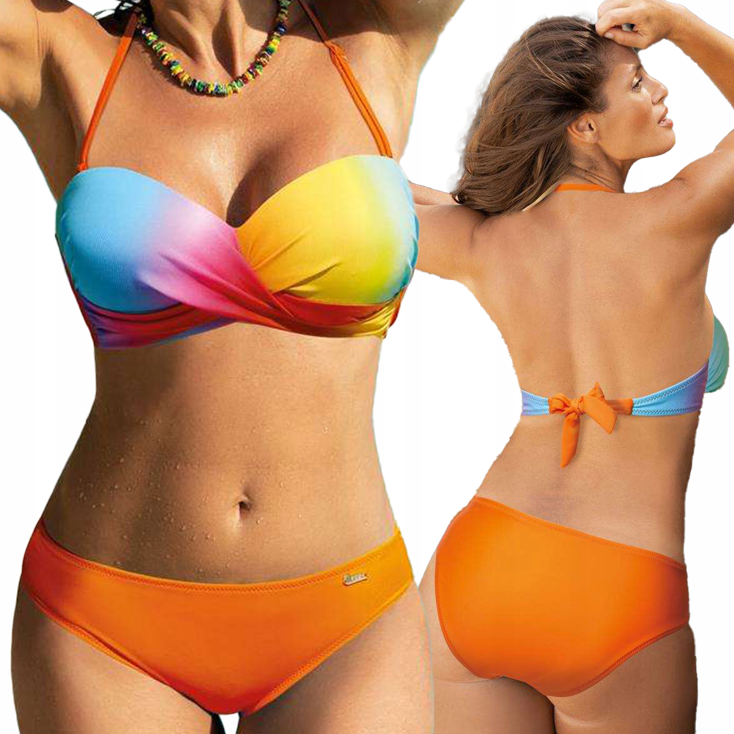 Barevný dvoudílný push-up plavkový kostým Dobrawa M-743 S Poramań