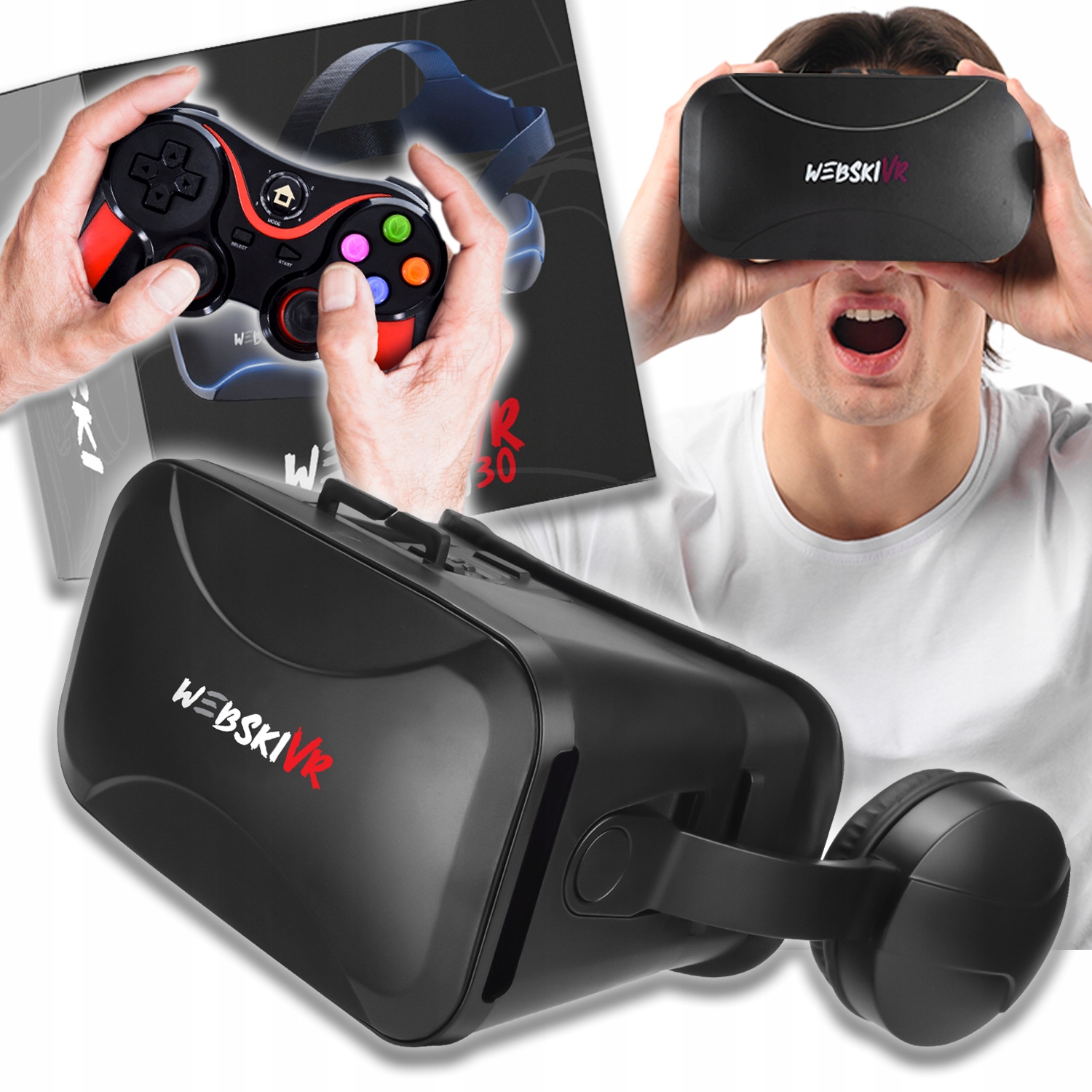 Brýle Vr 3D 360 Na Telefon Pro Sledování Filmů A Hraní Her Ovladač