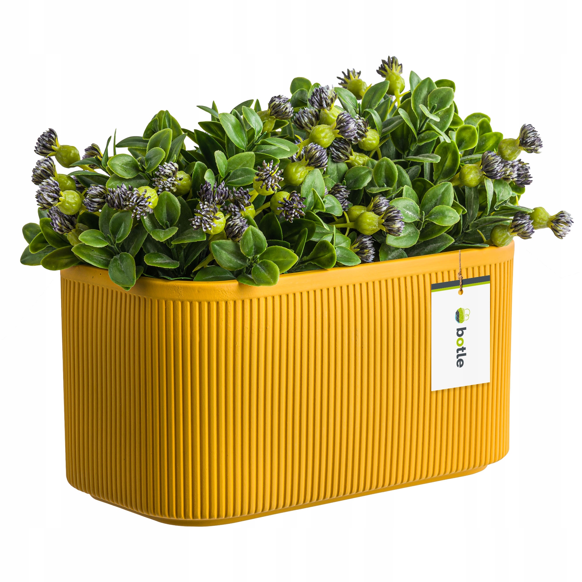 Květináč s keramickým krytem Žlutý 25,5 cm H13,5 cm Matný Moderní Stylový