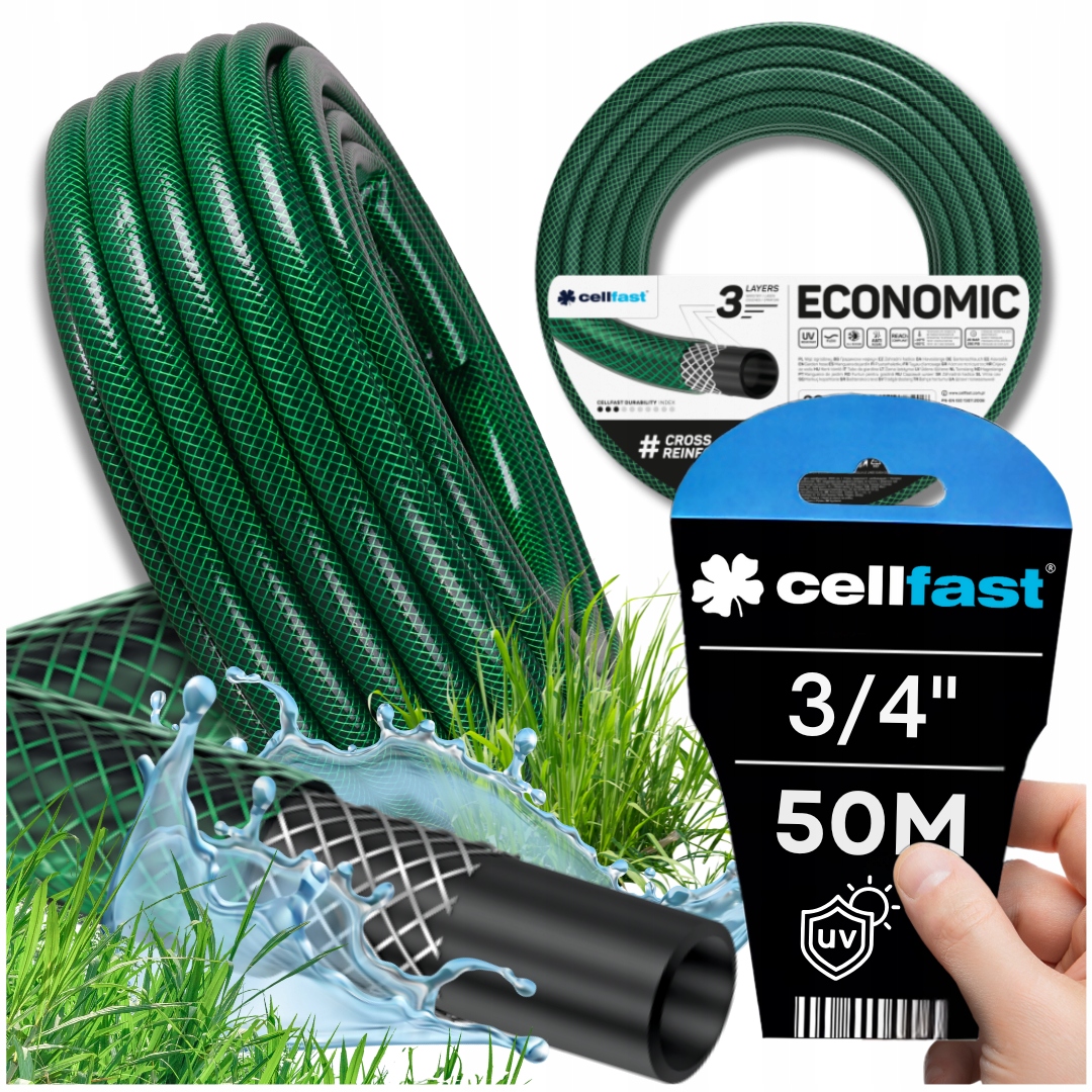 Hadice 3/4" 50 M 3-VRSTVÁ, Pružná, Vyztužená