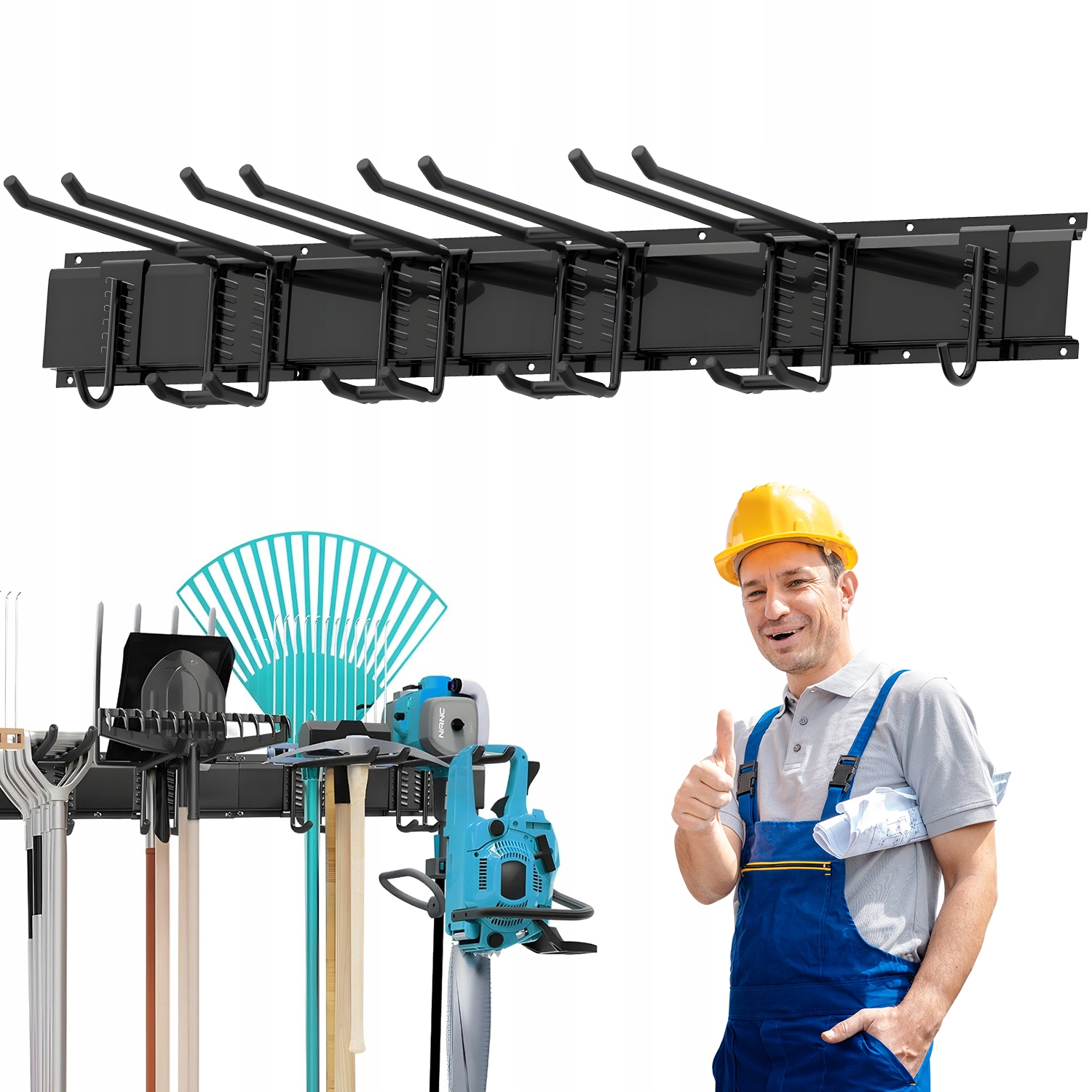 Věšák Na Zahradní Nářadí Metly Mop Hrábě Nástěnný Kartáč