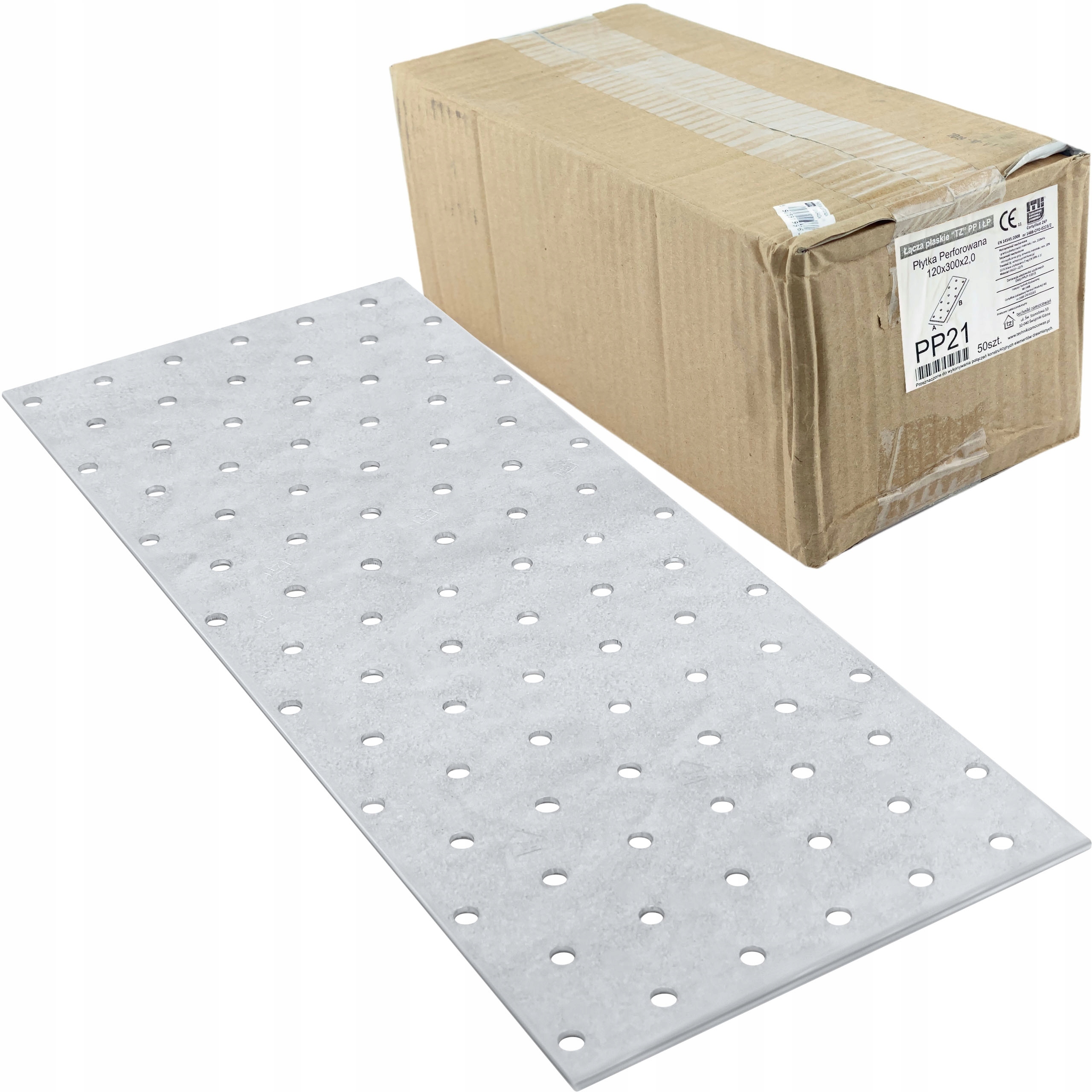 Perforované dlaždice 120x300 x 2mm 50 ks Ploché tesárske spojky PP21