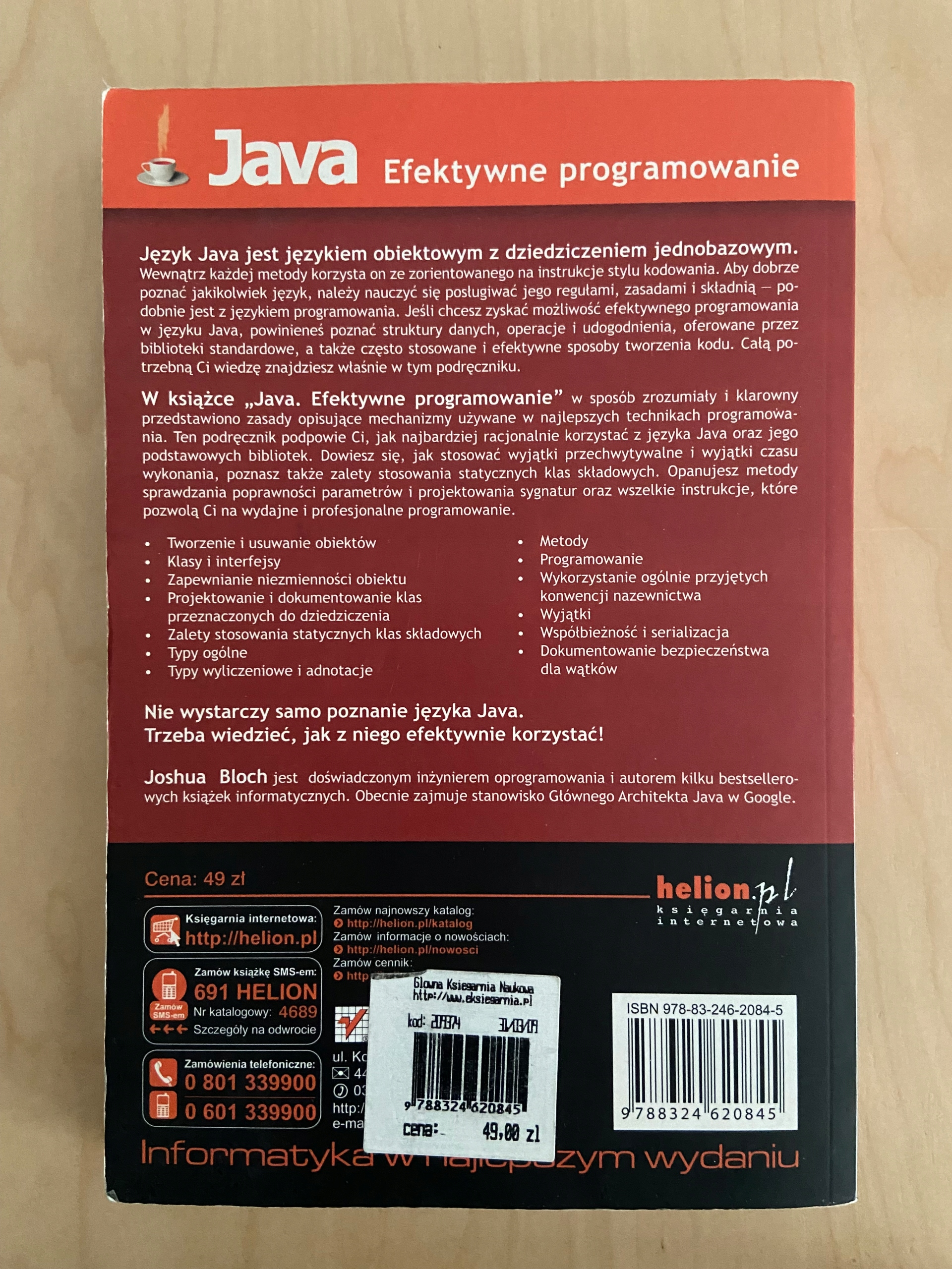 Java Efektywne programowanie Joshua Bloch ISBN 9788324620845