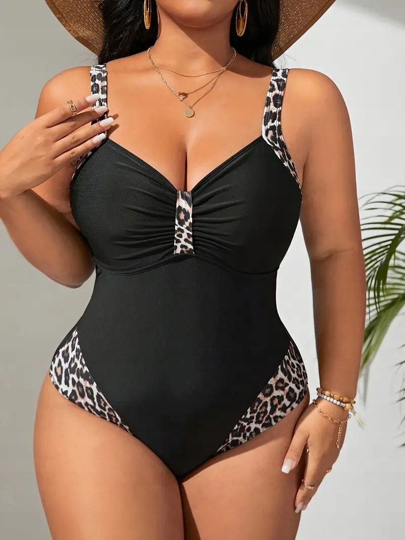 STRÓJ KĄPIELOWY JEDNOCZĘŚCIOWY PLUS SIZE PANTERKA ROZM 52 (PS16-4) Model 4XL