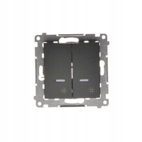 SIMON 54 ŁĄCZNIK KRZYŻOWY PODWÓJNY LED CZARNY MAT