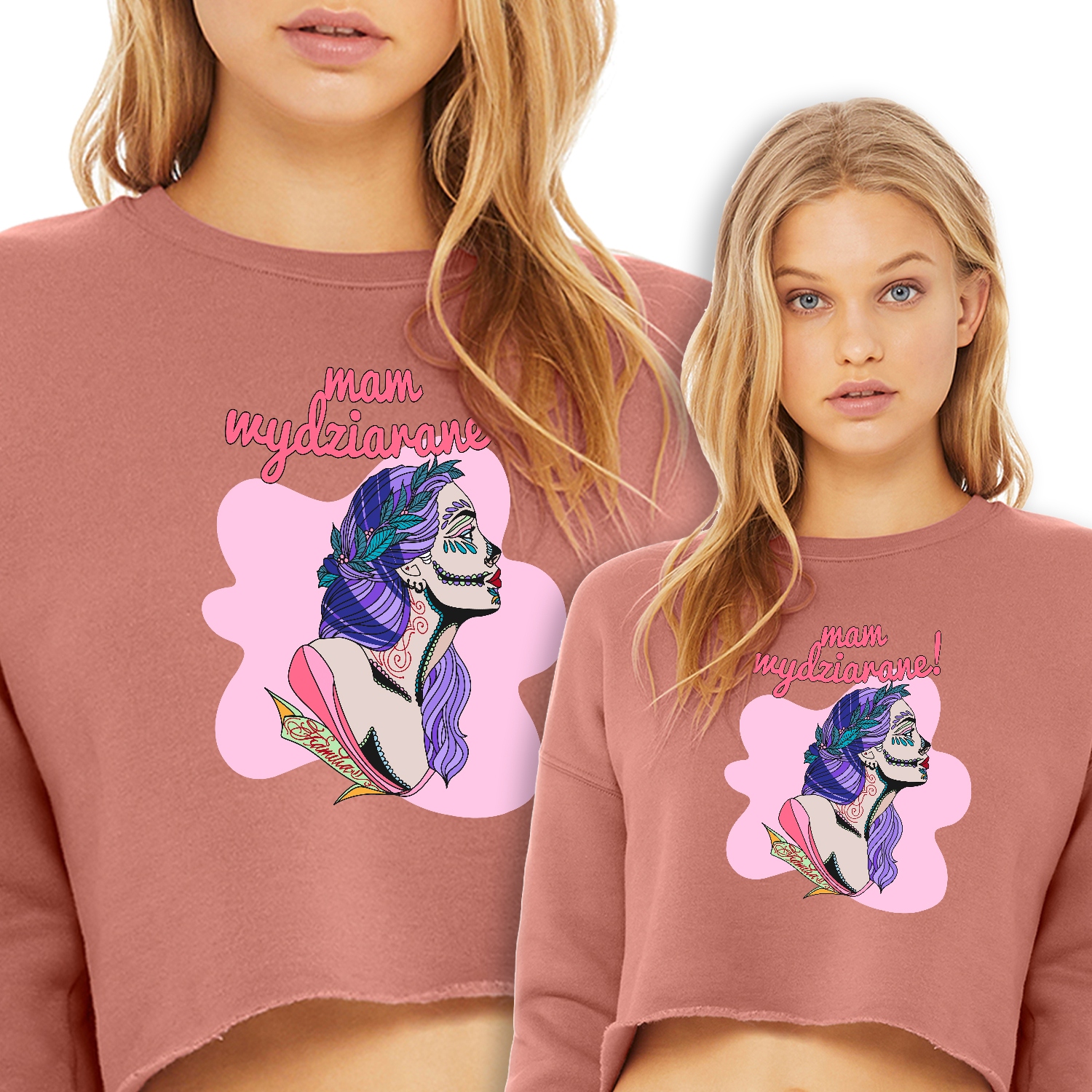 Pohodlná krátká Mikina Růžová Mam S Výstřihem S