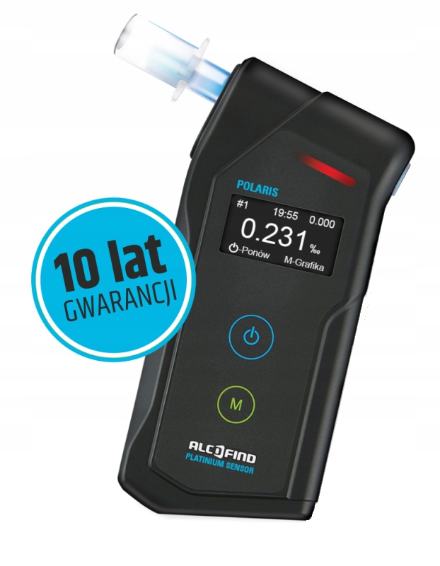 DOKLADNY POLICYJNY POMIAR ALKOMAT ALCOFIND POLARIS Model Polaris
