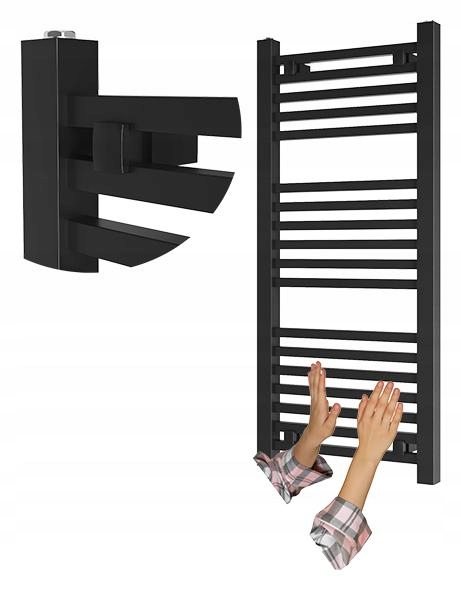 Kúpeľňový Radiátor Čierny Rebríkový 100x45 cm Moderný Radiátor Bergen