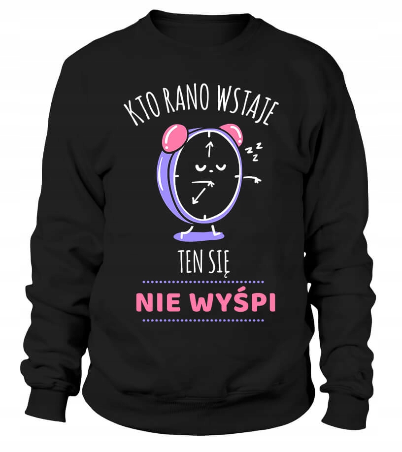 Dámská Mikina Kdo vstává ráno s budíkem Xs černá