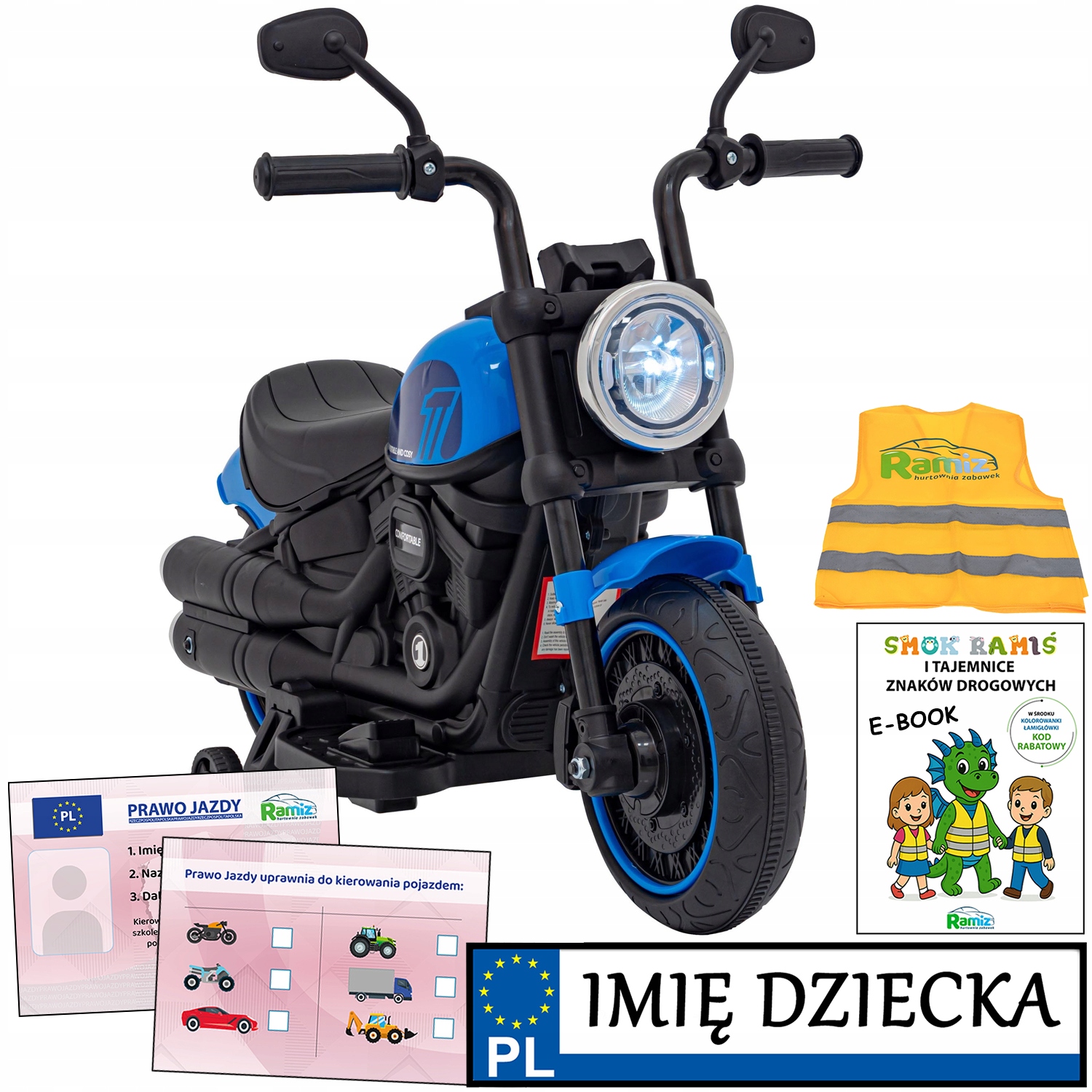 trzykołowy Motor Dla Dzieci Chopper Faster tablica rejestracyjna Na Roczek