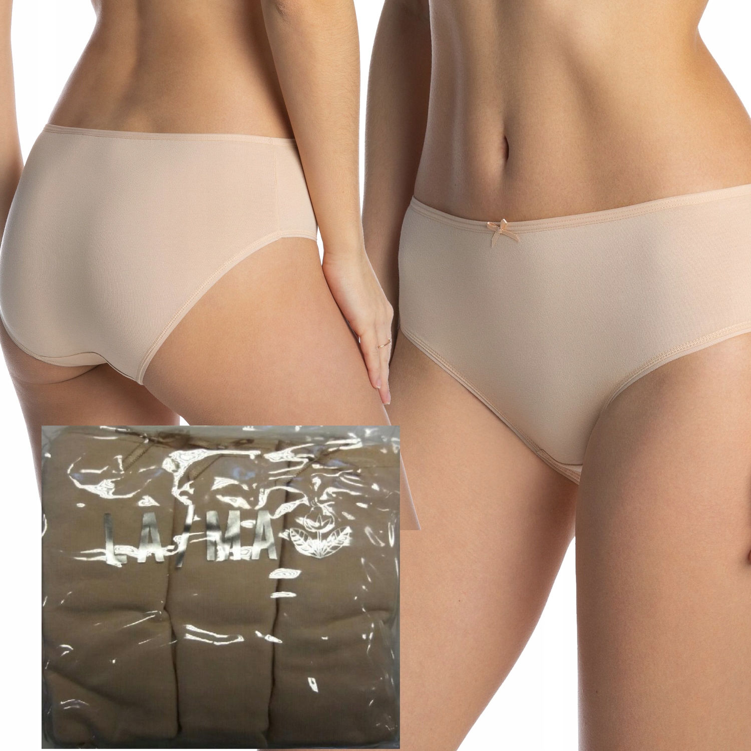 

Lama figi bikini L-400BI-06 bawełna 3-pak beżowe