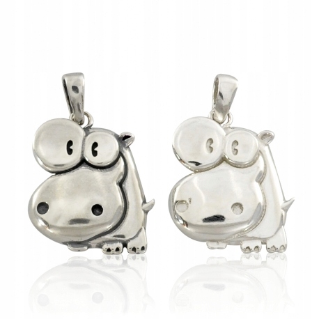 

Wisiorek Ze Srebra 925 Hipcio Hipopotam Oksyda