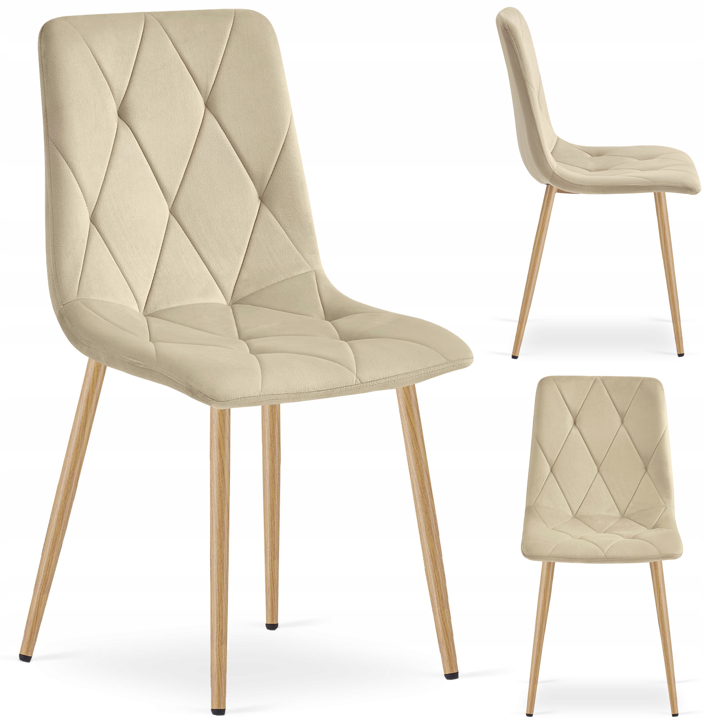 Krzesło Tapicerowane Welurowe Velvet Do Salonu Kuchni Jadalni Lumines