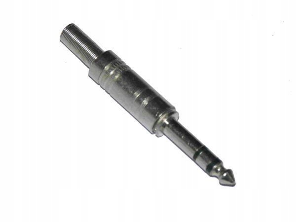 Wtyk 6,3 mm stereo metalowy.