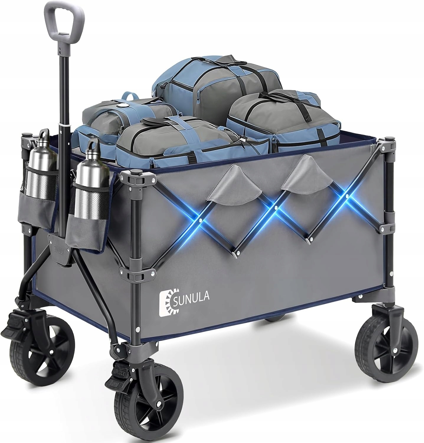Skladací Záhradný Prepravný Vozík Sivý FW146 100 L 120 Kg