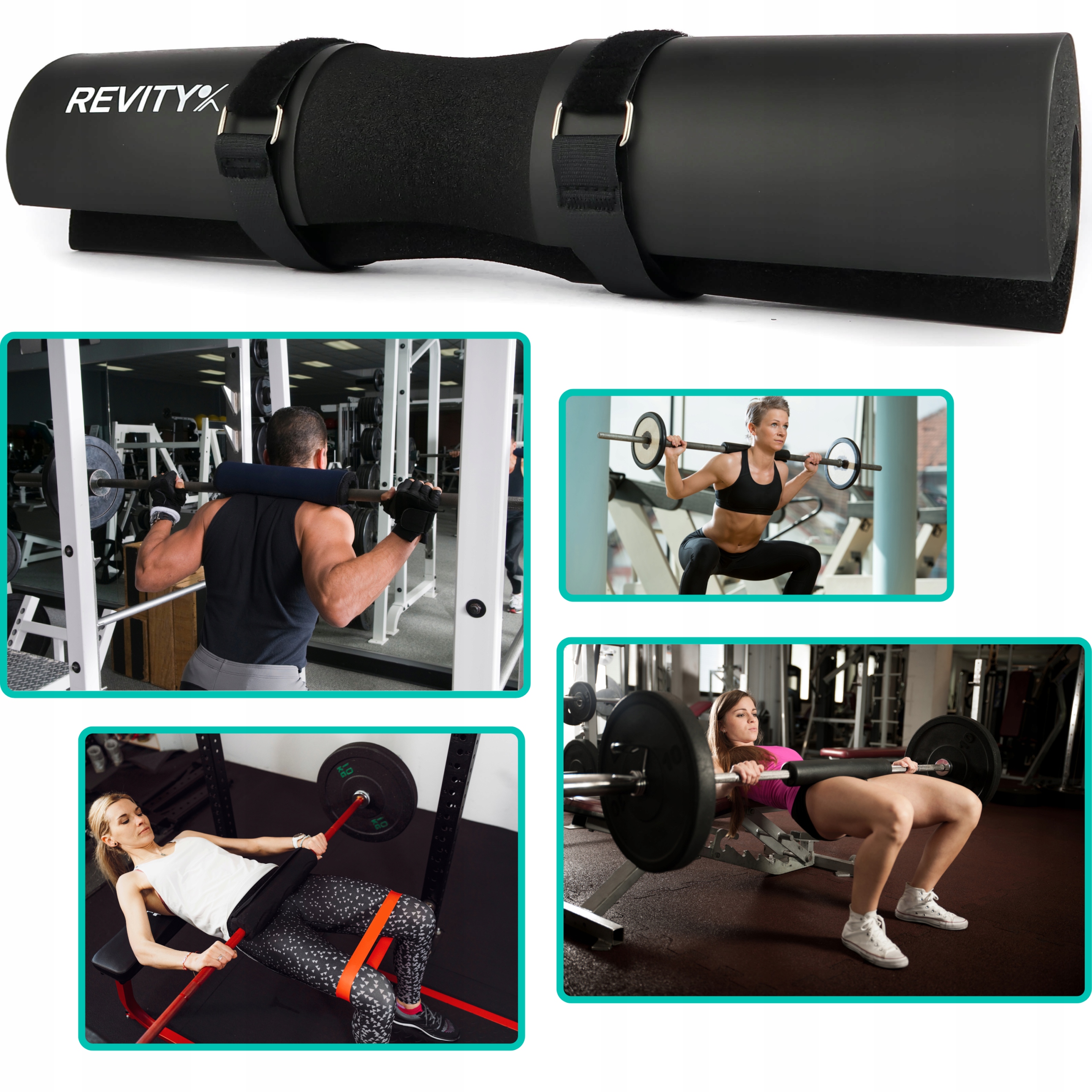 OCHRANIACZ NA SZTANGĘ GRYF PIANKOWY OSŁONA KARKU DO ĆWICZEŃ DO HIP THRUST Długość całkowita 45 cm