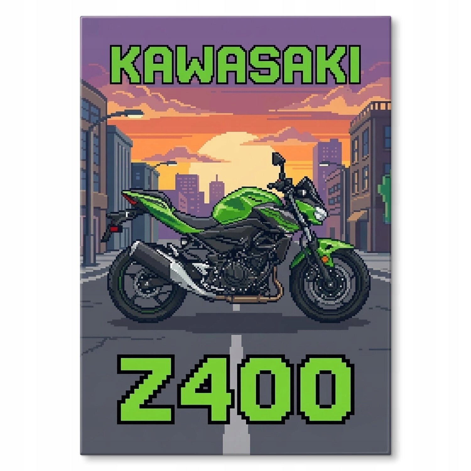Kovový plakát Kawasaki Z400 Retro Pixel Szyld Plech 30 x 42 cm Dárek!
