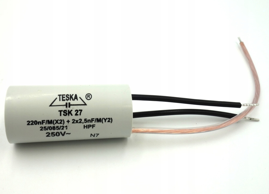 Kondensator 0,22uF 2x 2,5nF Tsk 27 Filtr Sieciowy 3 przewody Teska
