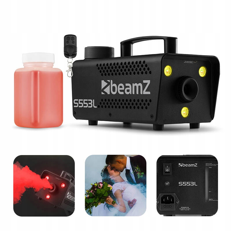 Maszyna do dymu Led Rgb pilot dymiarka z płynem 250ml efekt dymy scena