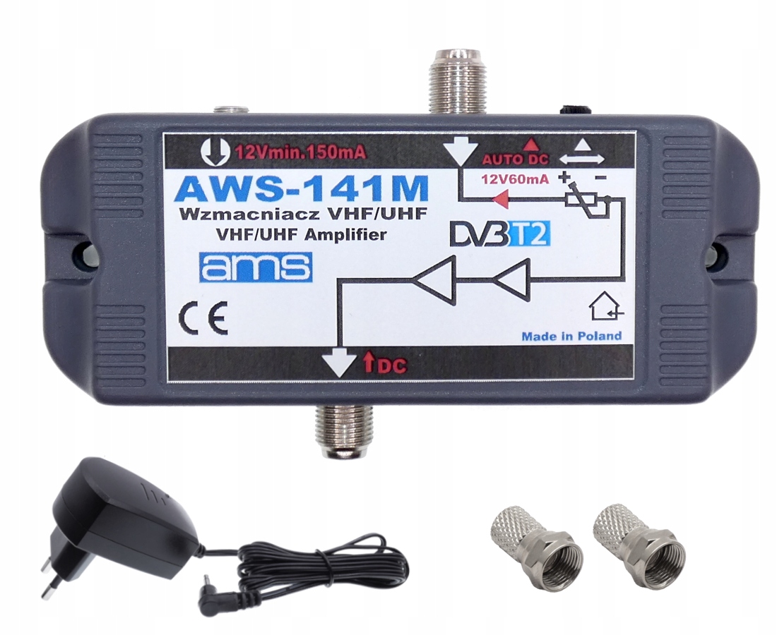

Wzmacniacz antenowy Tv AWS-141M DVB-T2 +zasilacz