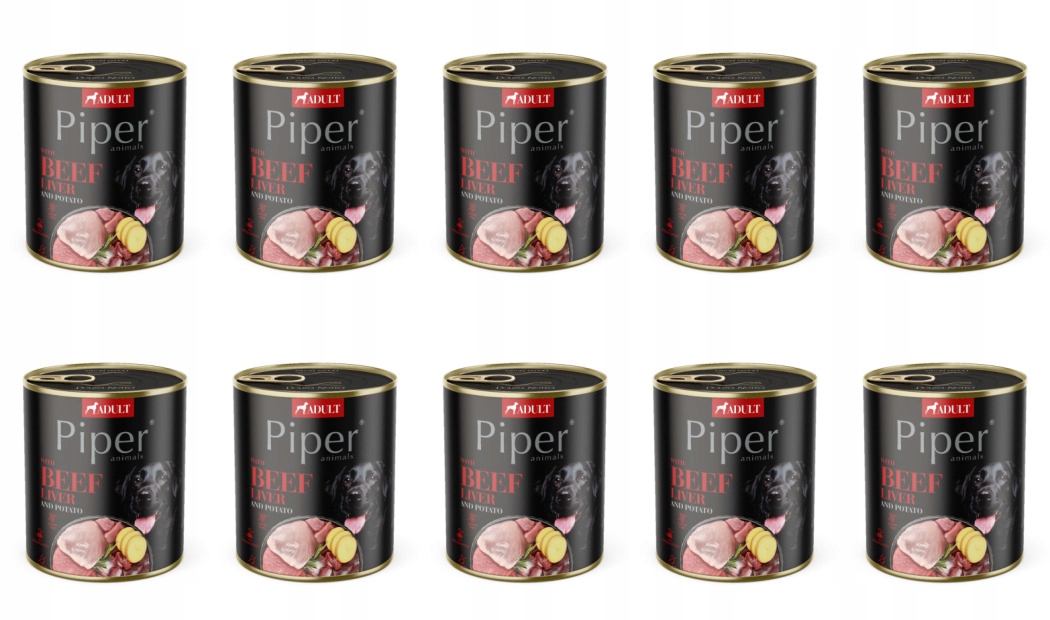 Levně Krmivo Pro Psa S Hovězími Játry A Bramborami 800 G Piper X 10 Š