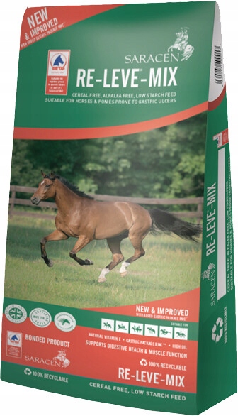 SARACEN Re-Leve Mix 20kg - niskoskrobiowa pasza dla koni dla wrzodowych