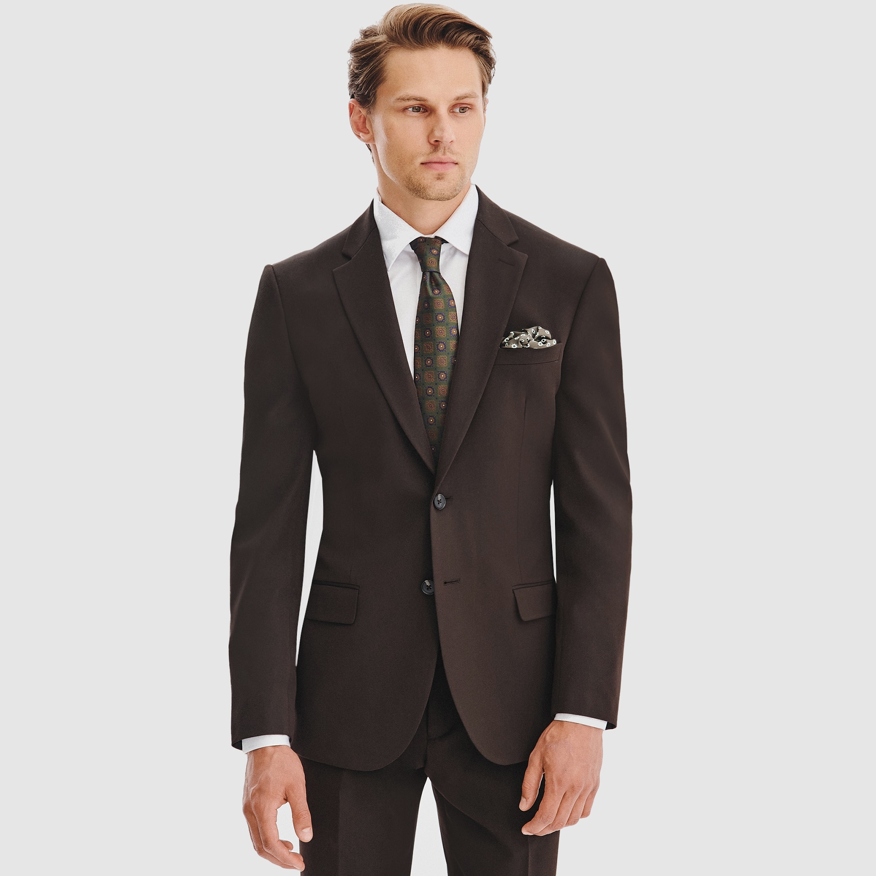 Hnědé sako slim fit Pako Lorente , vel 50/176