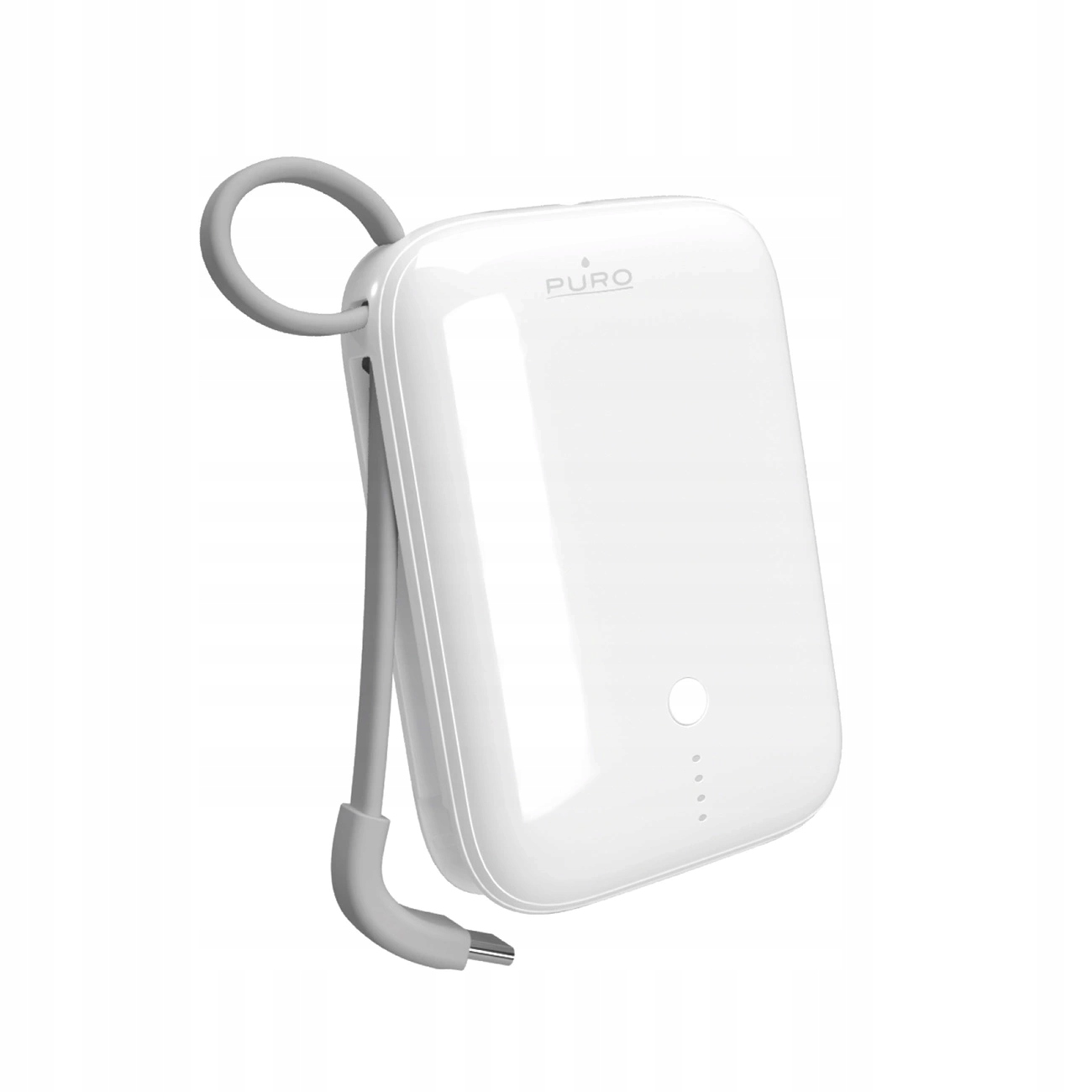 Powerbanka 10000 mAh s vestavěným kabelem Usb-c Puro Power Link 10 Plus bílá