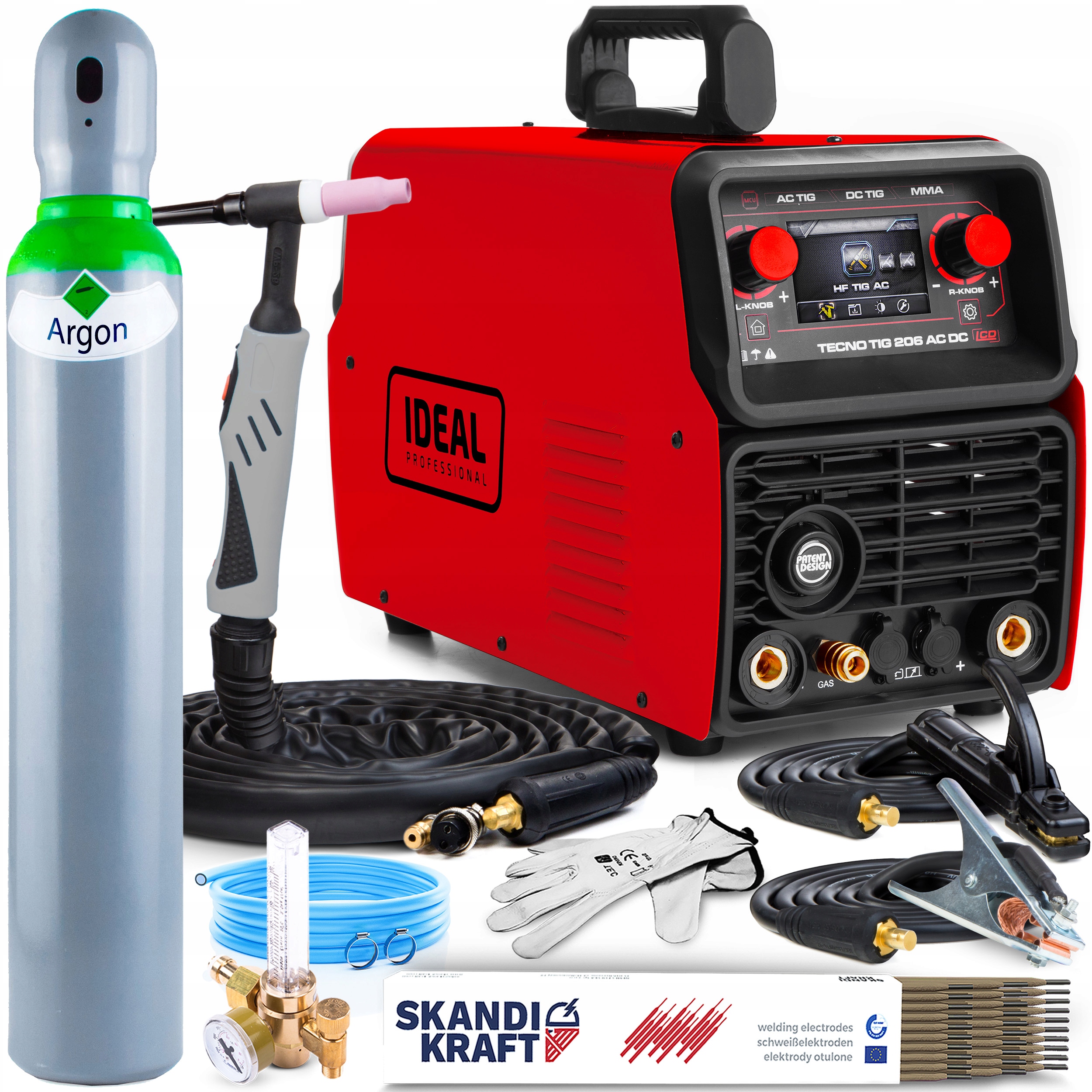 Invertorová Svářečka Ideal Tecno Tig 206 Ac/dc LCD Mma Hf Puls 230V 200A