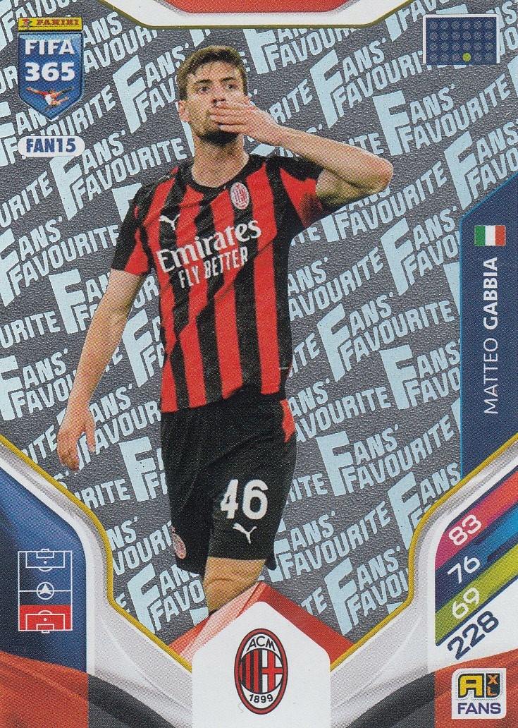 Karta Panini Fifa 365 2026 Fans' Favourite Matteo Gabbia FAN15
