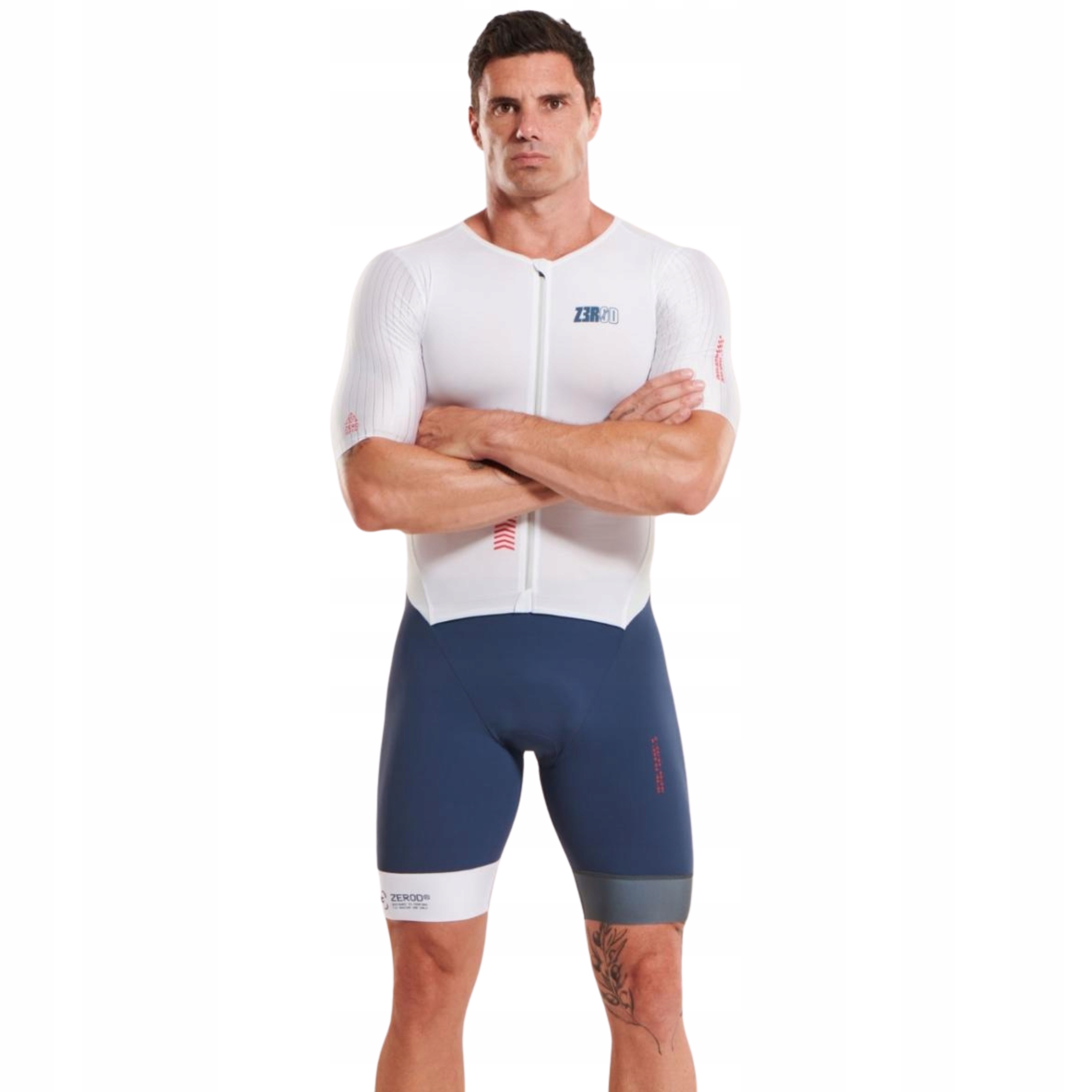 Strój Triathlonowy Męski z Żelową Wkładką Zerod Racer Tt Suit White M