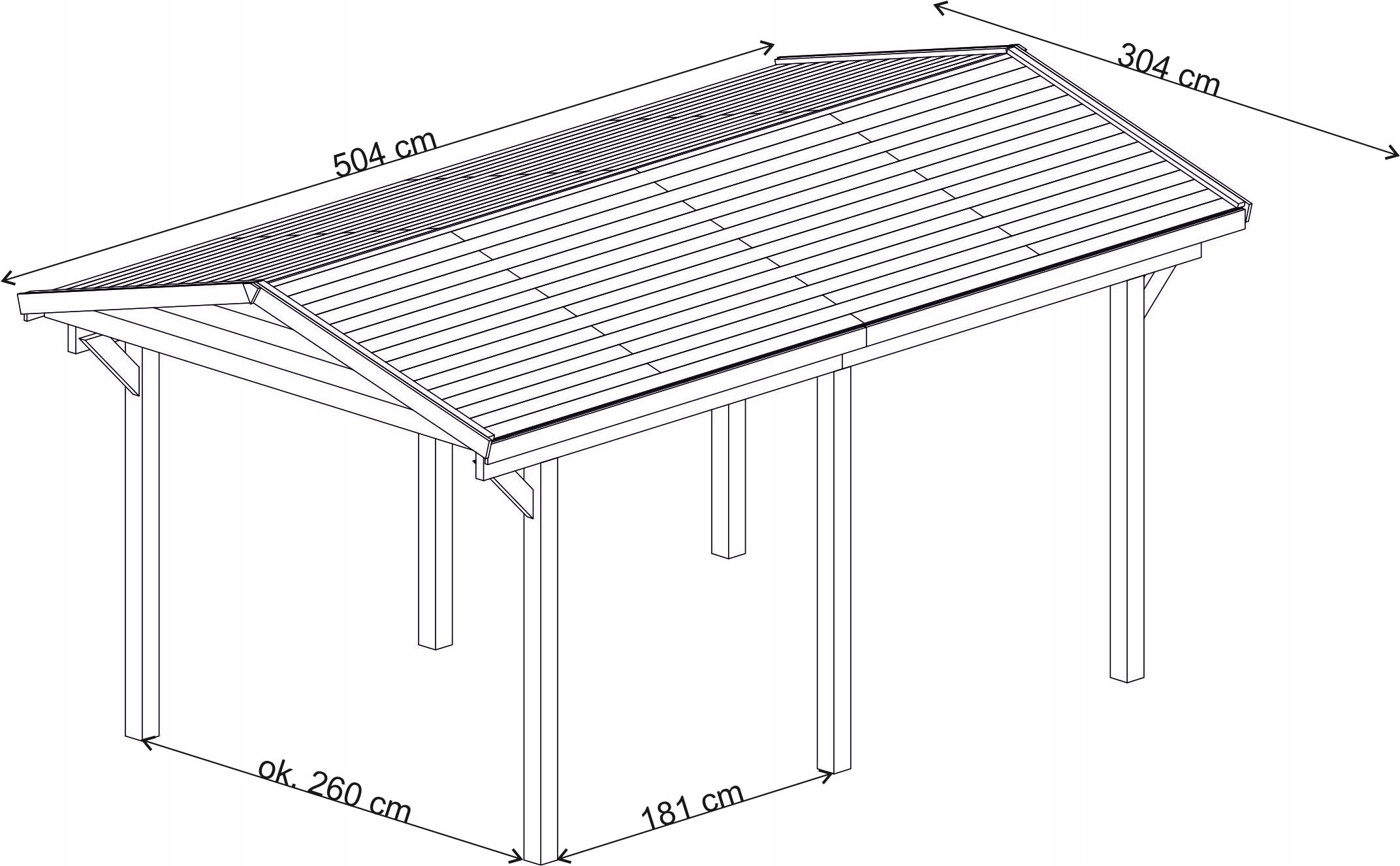 WIATA GARAŻOWA 304X504CM CARPORT Producent nieznany producent