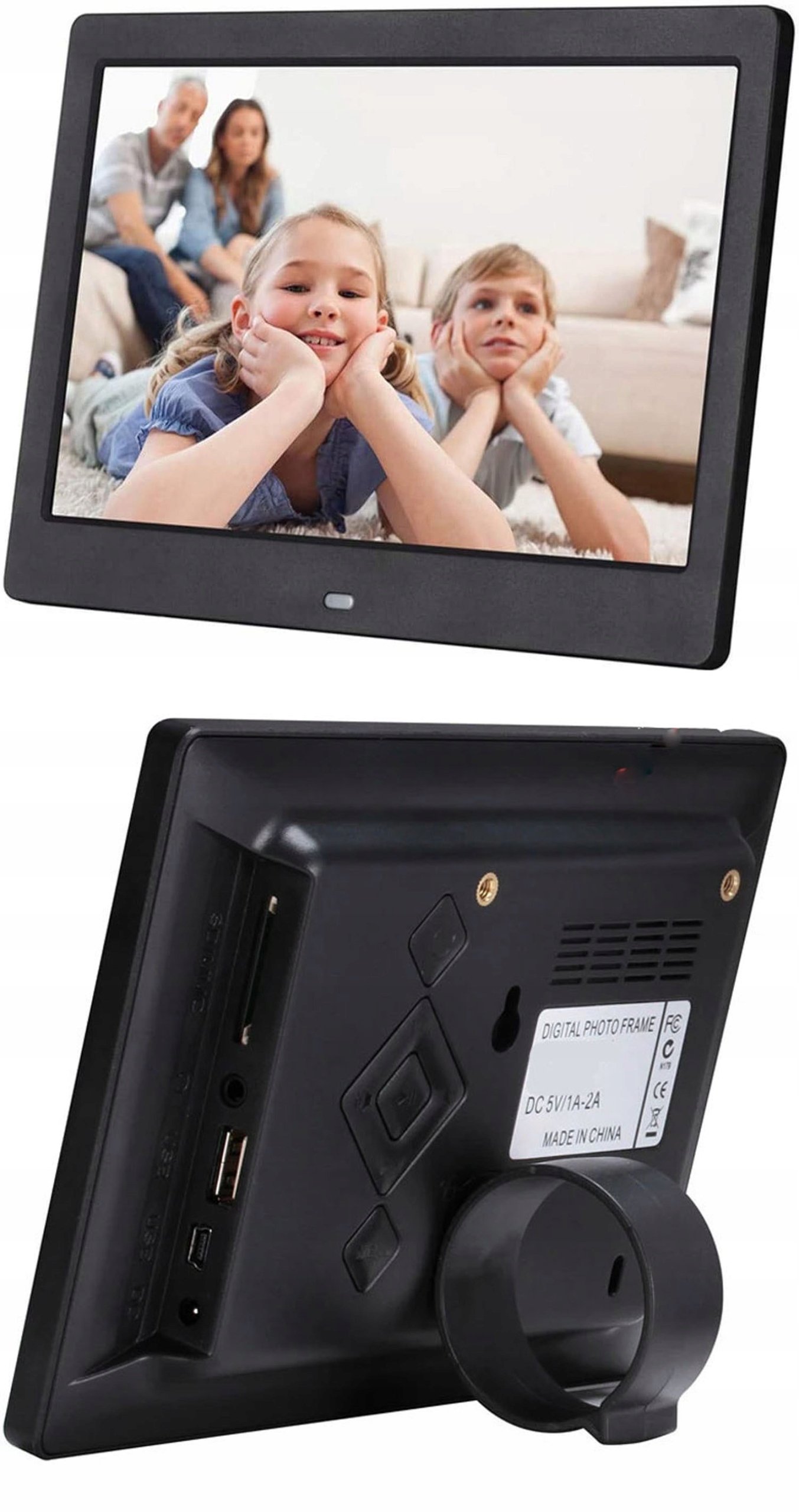 RAMKA CYFROWA NA ZDJĘCIA HD 10 CALI LED FOTORAMKA PILOT MUZYKA FILM PREZENT Obsługiwane formaty AVI BMP DivX JPEG JPG MP3 PNG