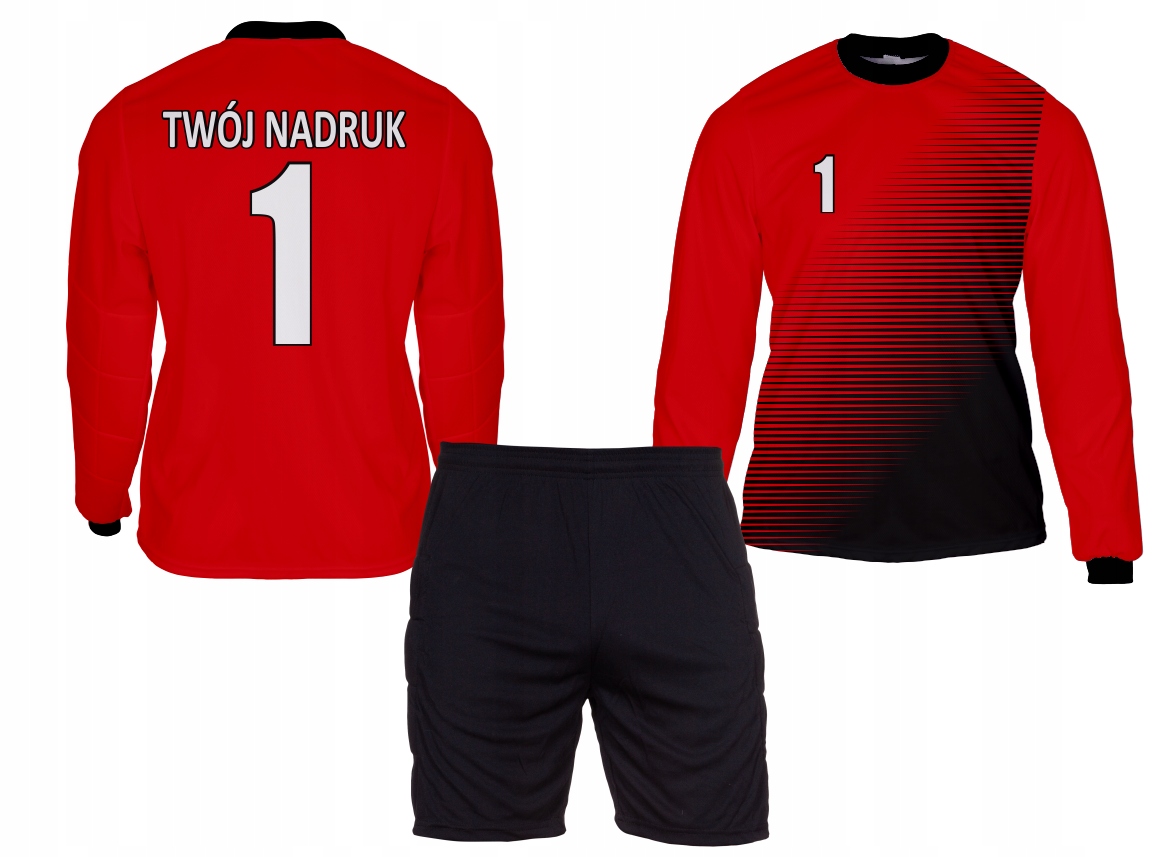 brankářská souprava mikina s krátkým potiskem Váš Potisk 2.1 Červená velikost 140