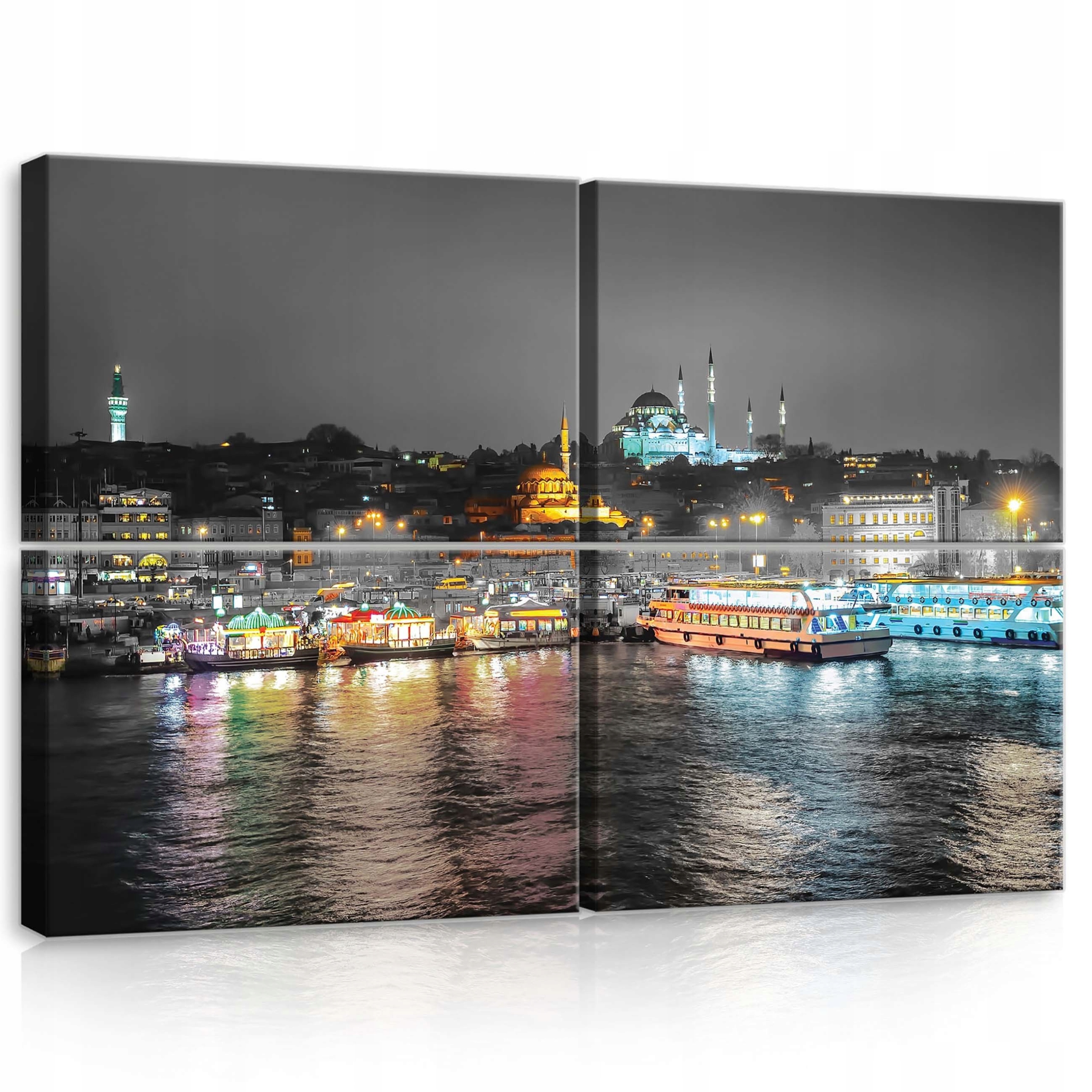 Obraz 120x80 Nočný Istanbul Bosfor mestská krajina odraz lode svetlá