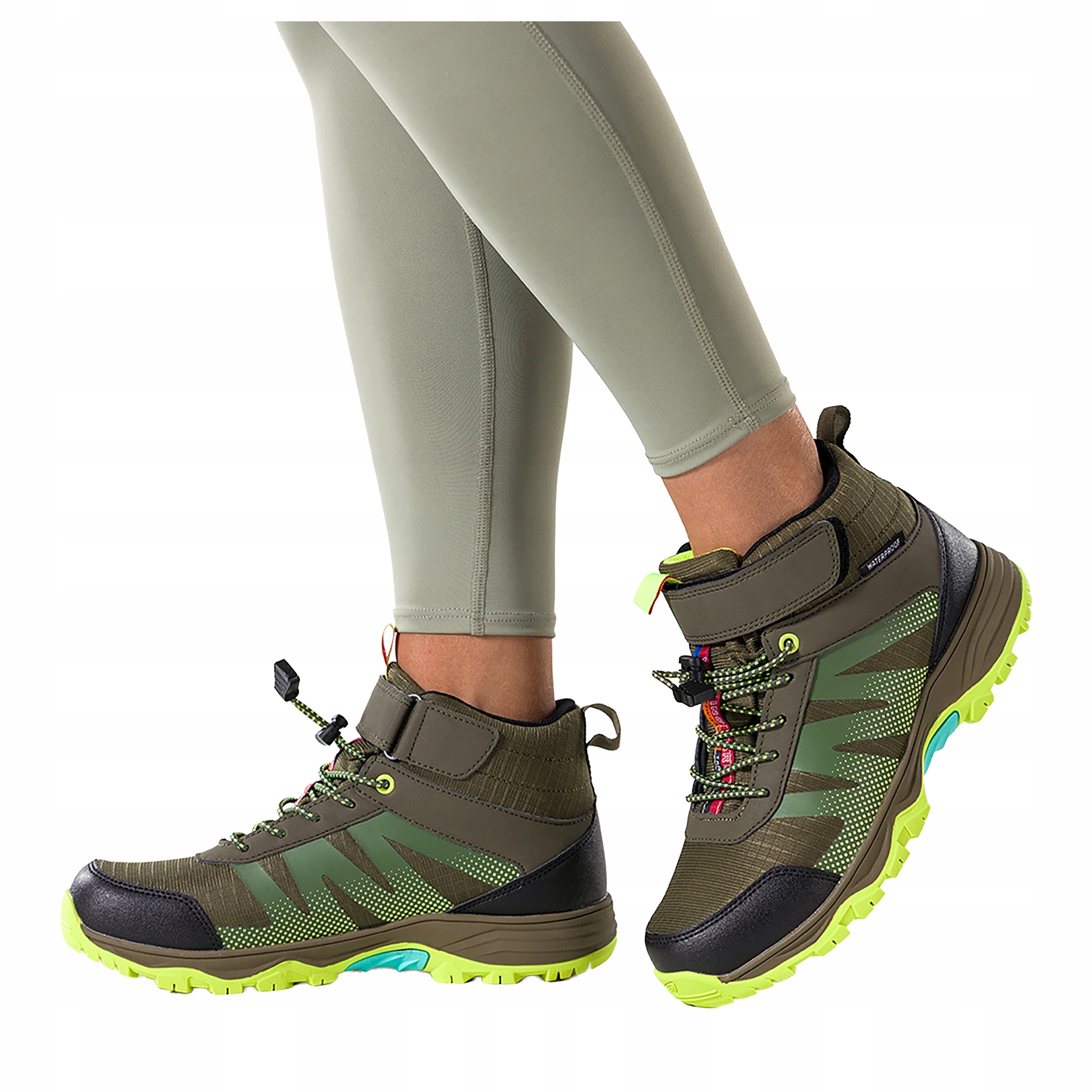 Trekové Boty Zelené Dámské Šněrovací Pásek Na Suchý Zip Nad Kotník vel. 38