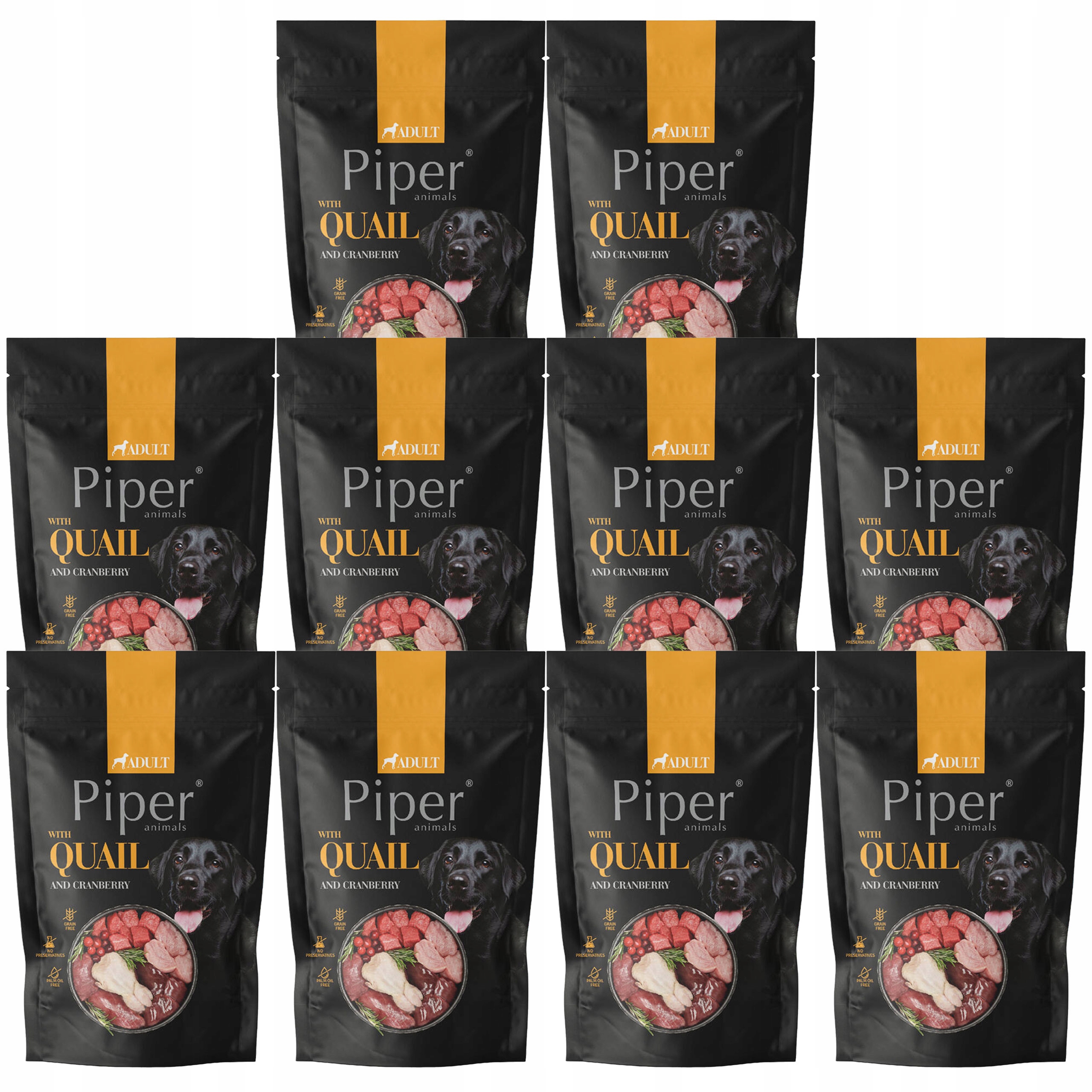 Levně Piper Krmivo mokré pro psa Dolina Noteci Křepelka Brusinky 10 x 500 g