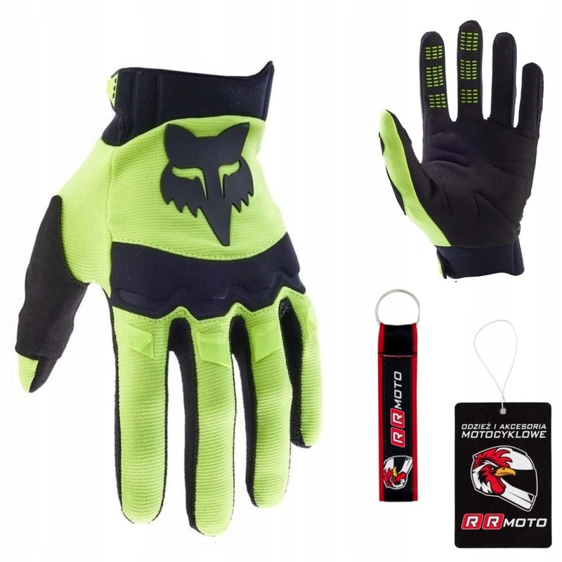 Motocyklové rukavice cross enduro Fox Dirtpaw Fluo Yellow žluté Bonus