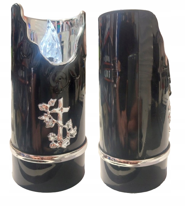 WKŁAD ZNICZ ELEKTRYCZNY ŚWIECA CZARNA Z BATERIAMI Świeca LED