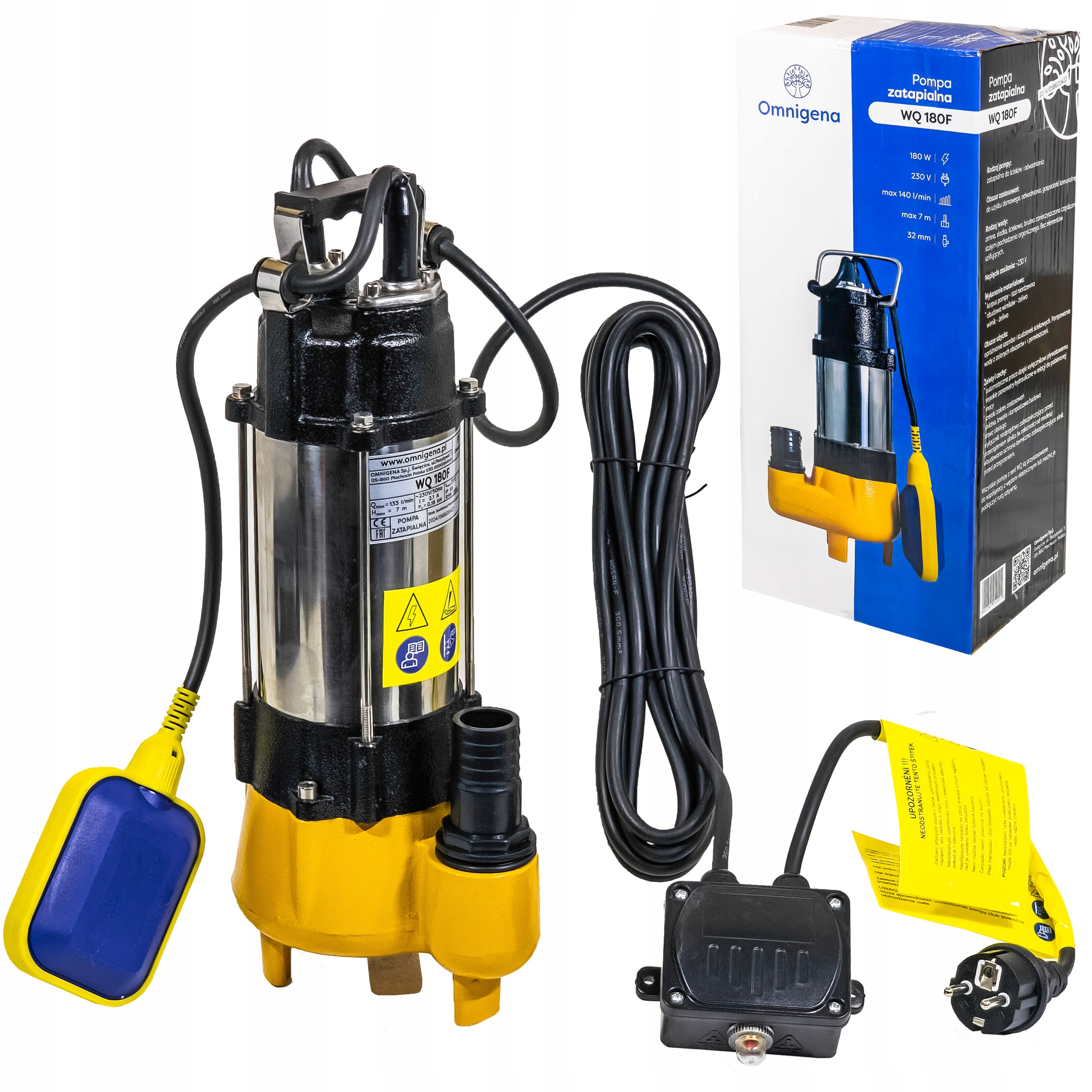 Pompa Zatapialna Do Wody Brudnej Czystej Ścieków Wq 180F 230V Z Pływakiem