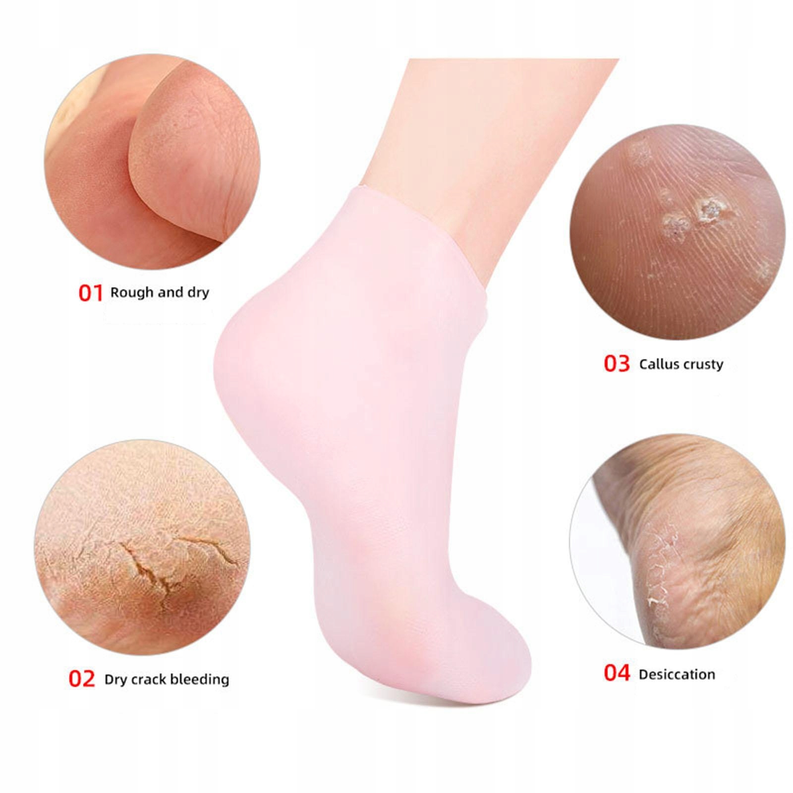 Silikonowy żel nawilżający, usuń modzele Rodzaj skarpetki