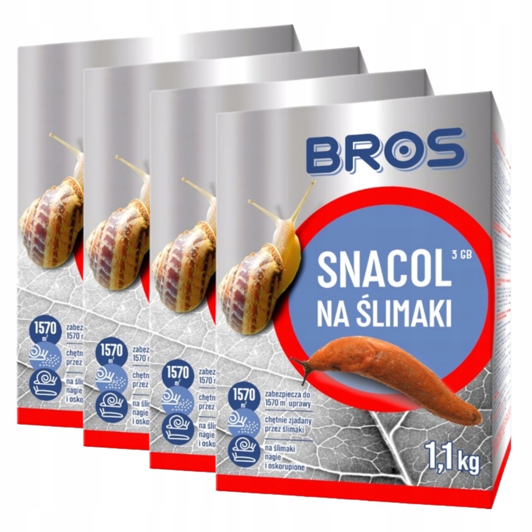Snacol 3GB Bros 1,1 Kg Zwalcza Ślimaki Zestaw 4 sztuk!