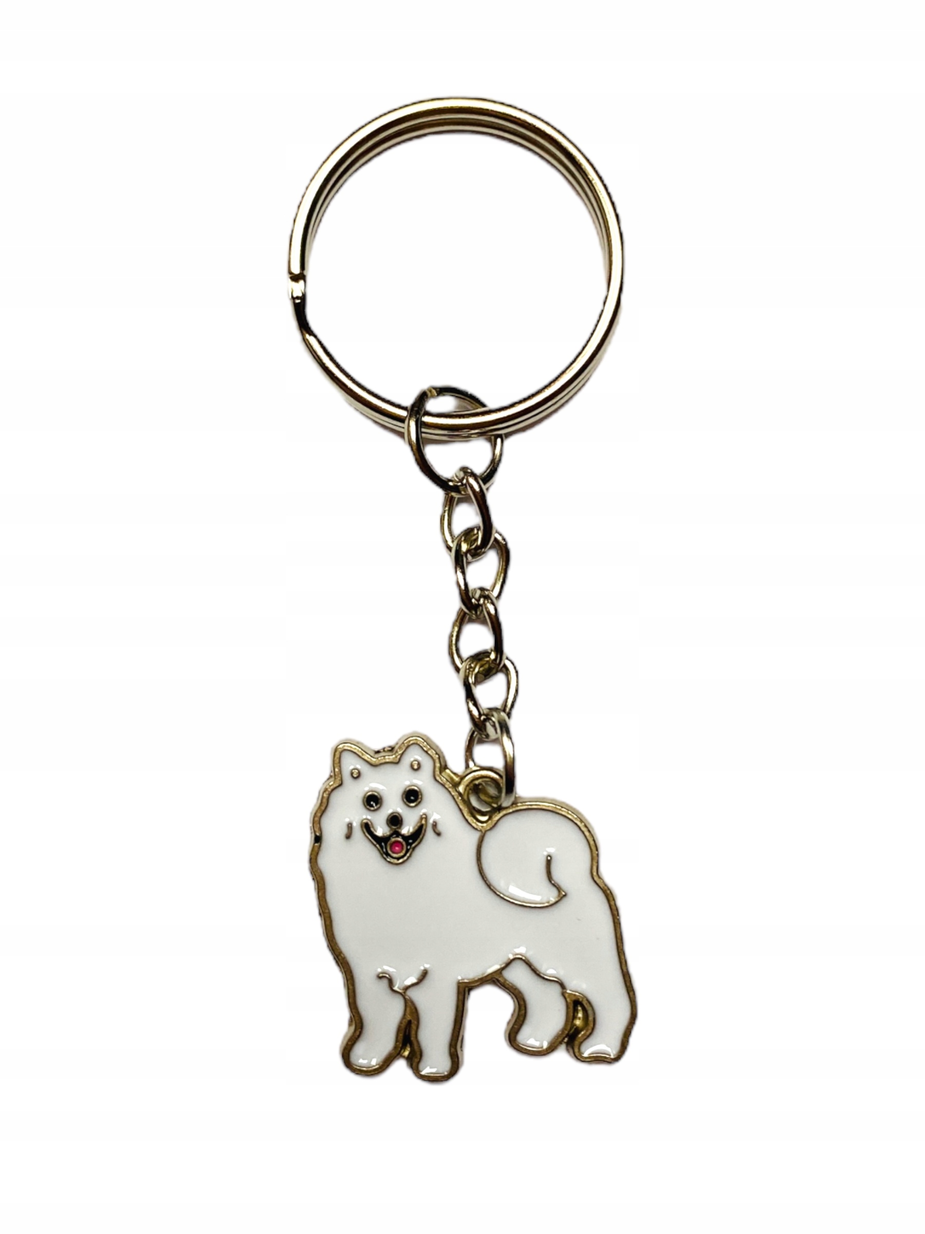 

Brelok z psem Samoyedem Breloczek kluczy zawieszka