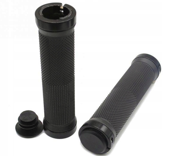 CHWYTY RĄCZKI DO KIEROWNICY ROWEROWE GRIPY GUMOWE 130 MM PIERŚCIENIE KORKI Marka Verk Group