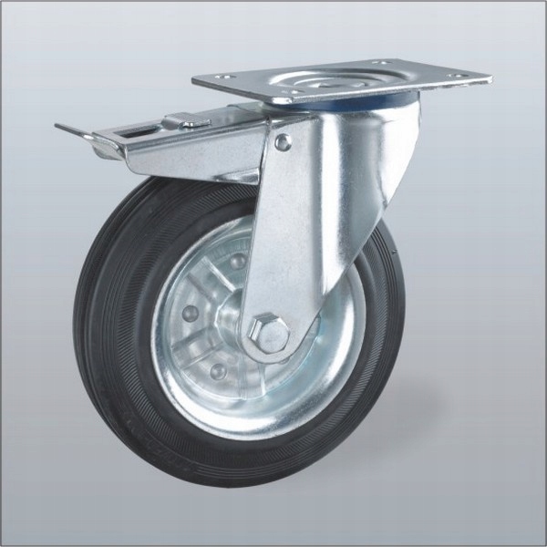 Koło obrotowe skrętne 100mm kółko 80kg z hamulcem