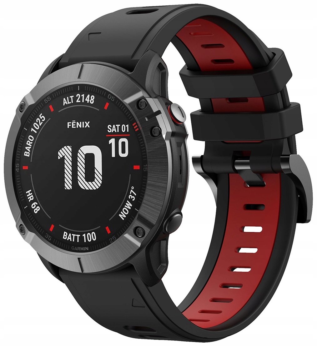 PASEK QUICKFIT GARMIN FENIX 5 6 7 PRO SOLAR KOLORY Kolor czerwony