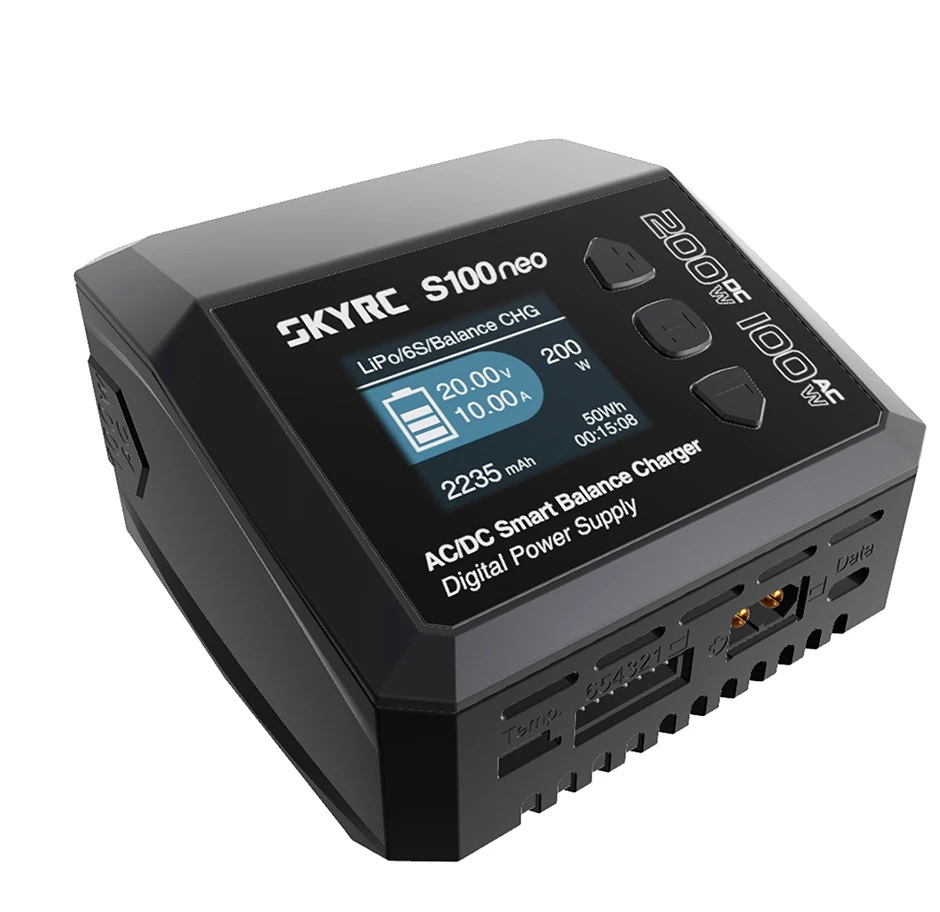 SkyRC S100neo nabíječka Ac/dc 100W/200W 12A 6S LiPo/LiFe/LiIon/LiHV