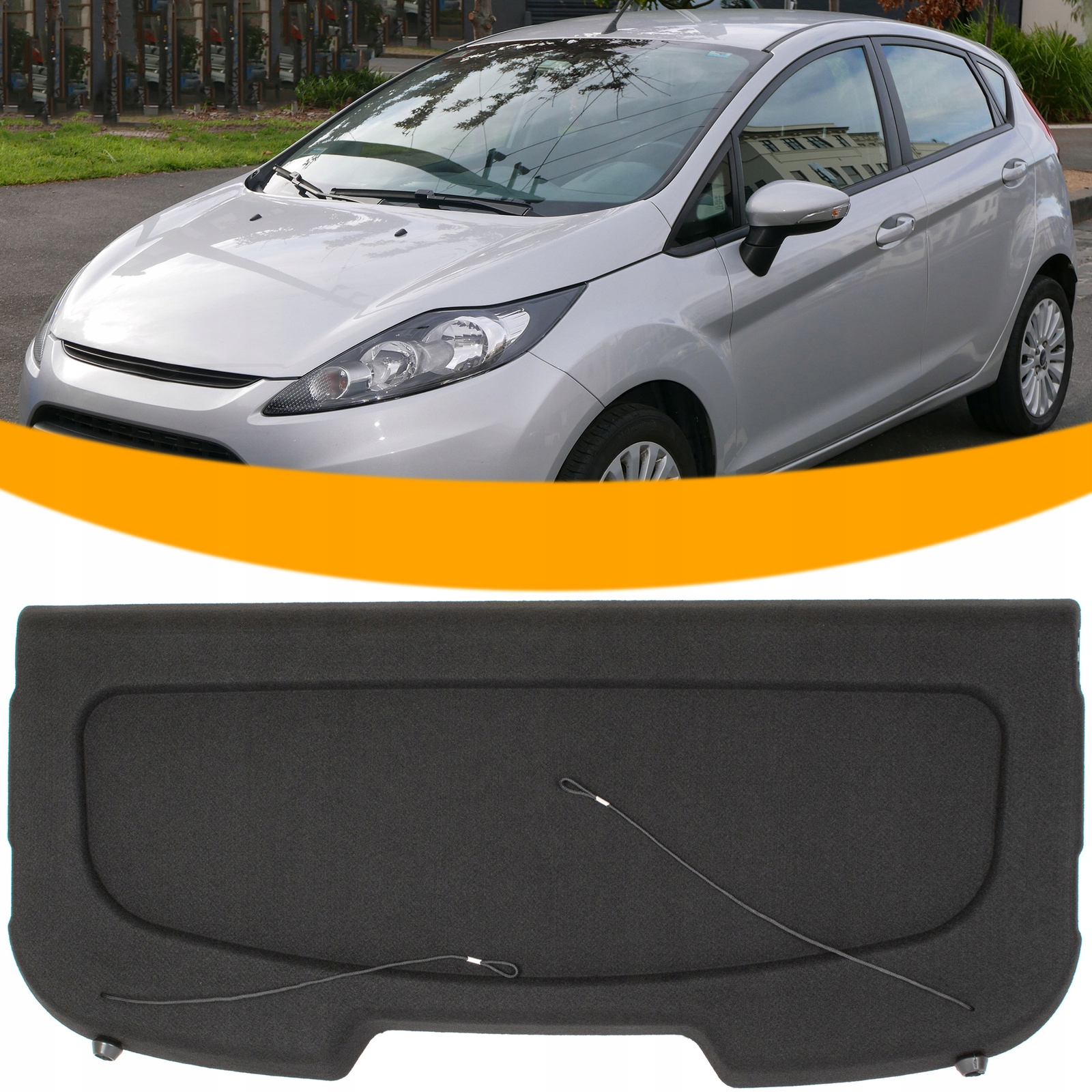 Ford Fiesta MK7 2008-2017 Police Zavazadlového Prostoru Černá Krytka